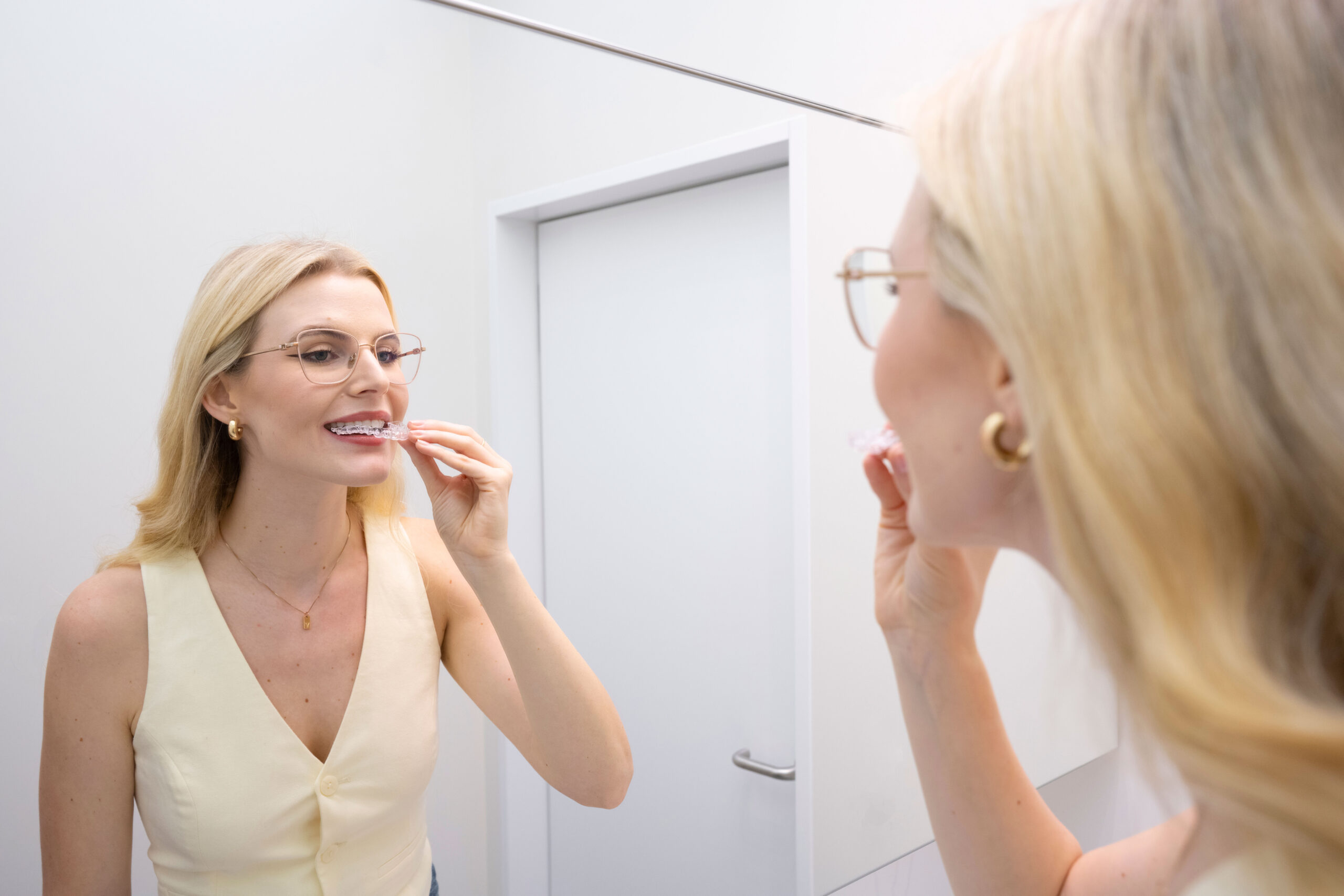 A client with invisible braces